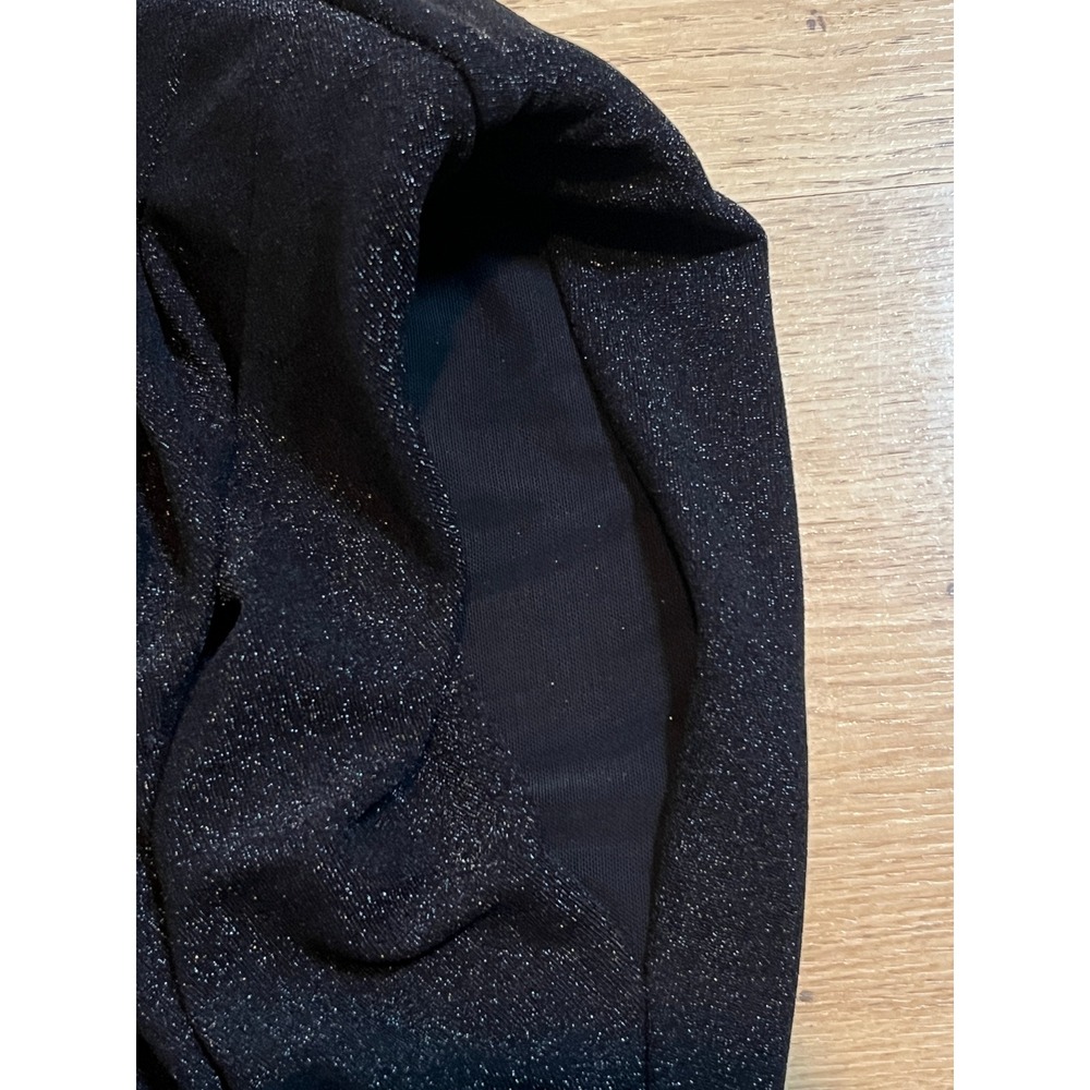 ASTR The Label Cowl Neck Top Womens Medium Black Metallic Shimmer Party Blouse - Picture 7 of 11